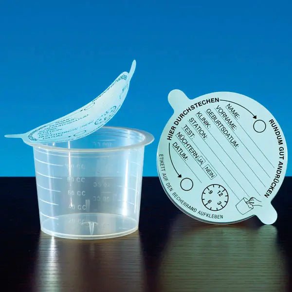 Urinbecher mit Klebedeckel - Servoprax