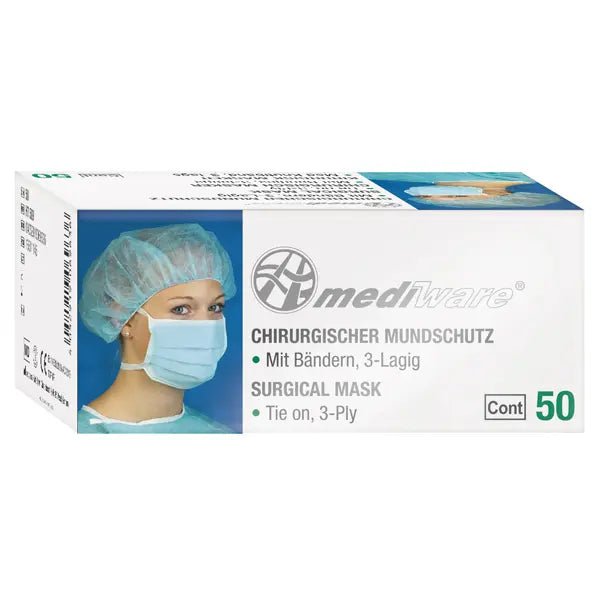 Chirurgischer Mundschutz zum Binden, 3 - lagig - OP - Mundschutz - Mediware