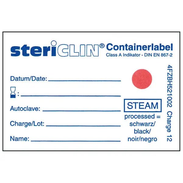 Containerlabel mit Dampfindikator - ohne Anfasslasche - Vereinigte Papierwarenfabrik GmbH