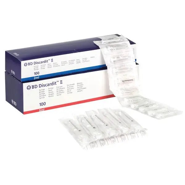 BD Discardit II wegwerpspuiten - 5 ml exzentrisch, unterteilt in 0,2 ml - BD Becton Dickinson