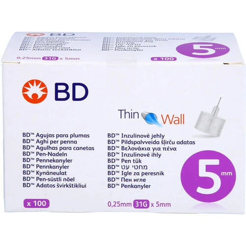 BD Thin Wall Pen‑Nadeln 5 mm-0.25 mm-31 G 