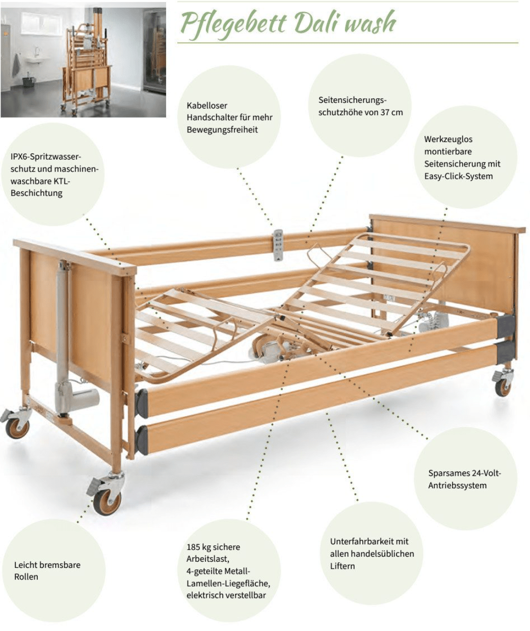 Pflegebett Dali Wash - Burmeier
