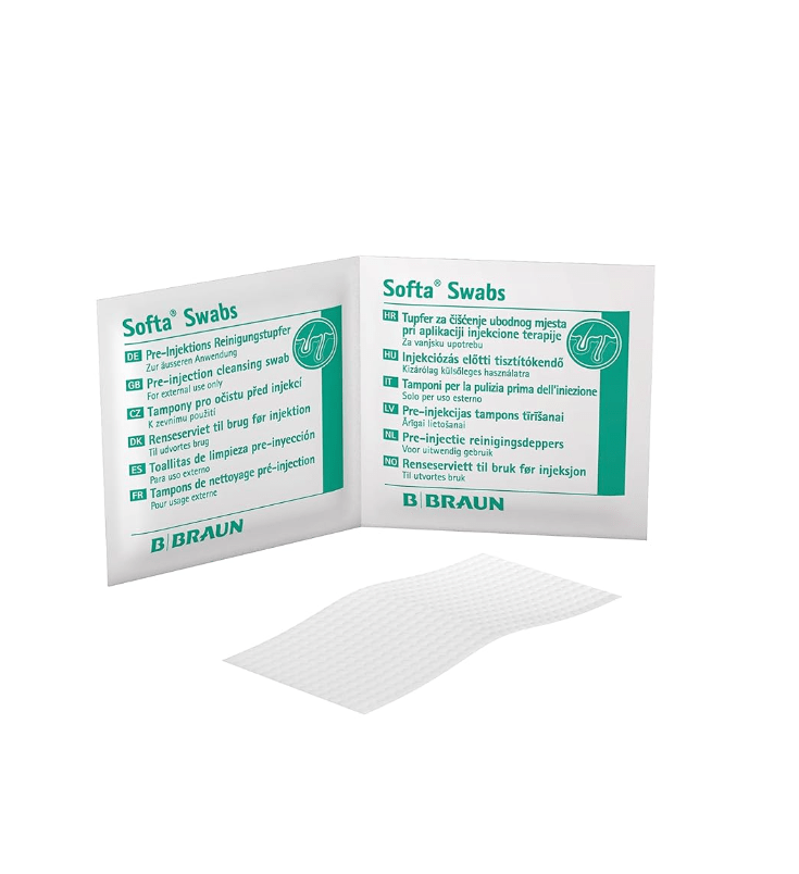 Softa Swabs I Alkoholtupfer zur Hautreinigung I Packung à 100 Stück - B. Braun