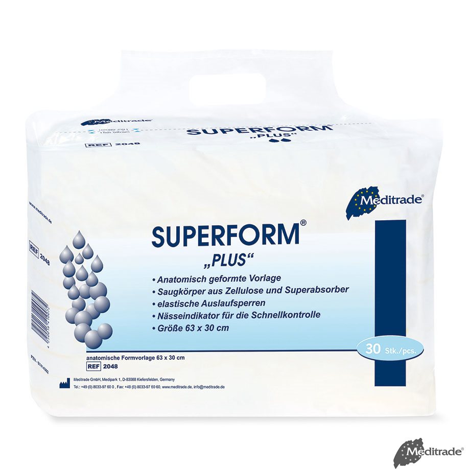 Superform Inkontinenzvorlagen – Anatomisch geformt, hohe Saugleistung