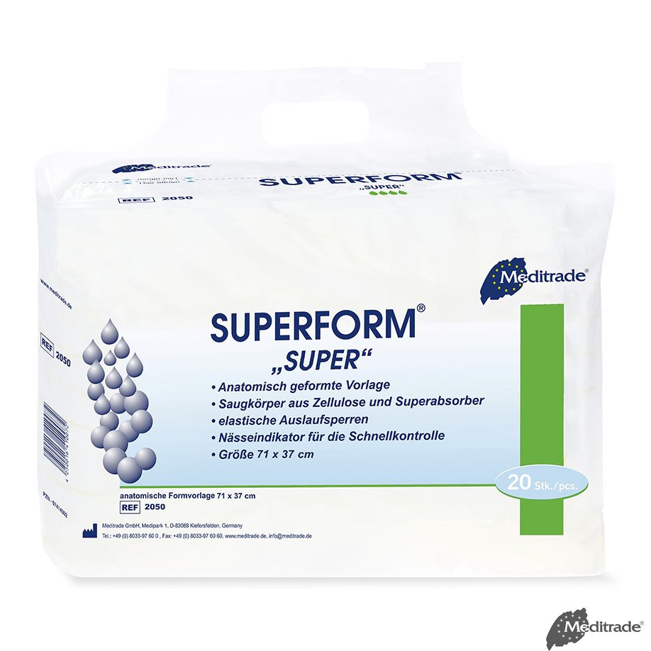 Superform Inkontinenzvorlagen – Anatomisch geformt, hohe Saugleistung