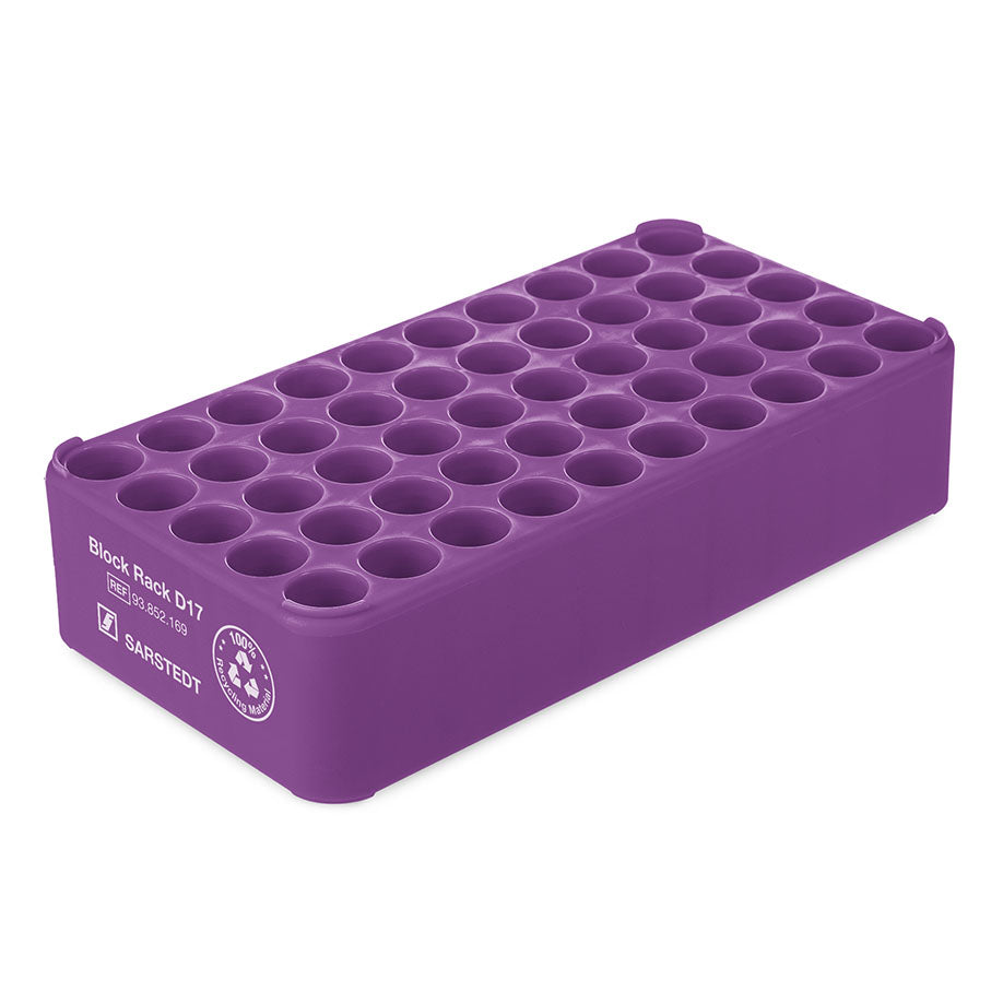 S-Monovette rack D 17, 50 wells Ø 17 mm, without handles